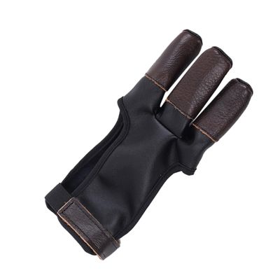 Mipcase 1pc Three Finger Cowhide Glove Sports Protective Cover for Arrow Accessories -Resistant Design for Enthusiasts for Indoor and Outdoor Use