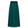 Akklian Pleated Midi Skirts for Women High Waisted A-Line Satin Skirts Chiffon Flare Casual Skirt 2024 Plus Size Midi Dress Green view 4