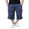 Calsky Men's Casual Twill Elastic Cargo Shorts Loose Fit Multi-Pocket 3/4 Capri Long Shorts Below Knee Casual with 7 Pockets (US, Numeric, 36, Regular, Regular, Blue) view 2