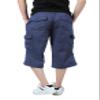 Calsky Men's Casual Twill Elastic Cargo Shorts Loose Fit Multi-Pocket 3/4 Capri Long Shorts Below Knee Casual with 7 Pockets (US, Numeric, 36, Regular, Regular, Blue) view 3