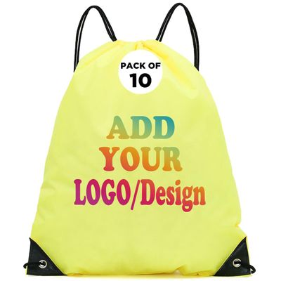 SMALL COLOR Custom Drawstring Backpacks With Logo Photo Name Personalized Football Bag Gifts Sport Cinch Gym Bag (10, Yellow), ordinary