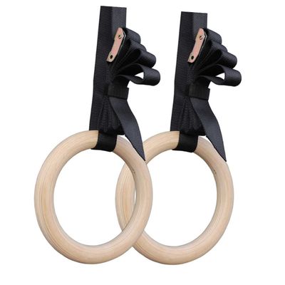 HANABASS Birch Gymnastic Rings Ring for Full Body Strength Training Exercise Equipment Gymnastics Beam Pair
