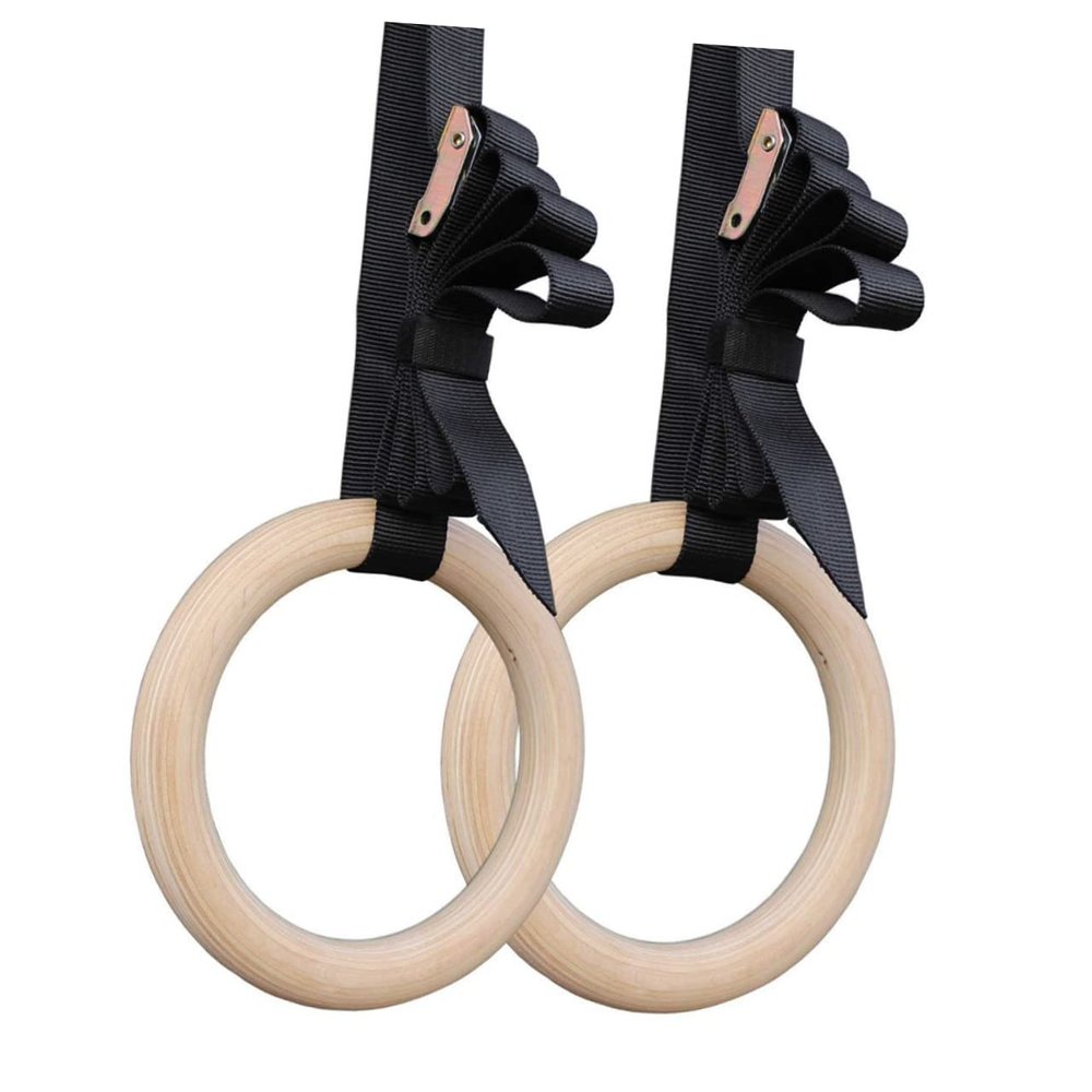 HANABASS Birch Gymnastic Rings Ring for Full Body Strength Training Exercise Equipment Gymnastics Beam Pair