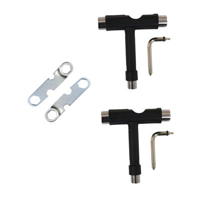 HANABASS 4pcs Portable Skateboard Tool Kit Multi-Functional Wrench Shaped Wrenches Hard Essential for Skateboard Roller Skate Maintenance