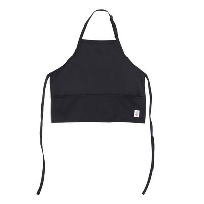 CAC China APBB-3K Chef's Pride Black Mid-Length Adjustable 3-Pocket Bib Apron