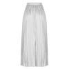Akklian Pleated Midi Skirts for Women High Waisted A-Line Satin Skirts Chiffon Flare Casual Skirt 2024 Plus Size Midi Dress White view 4