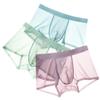 A PURE SOURCE Mens Boxers Shorts Ice Silk,Men Seamless Panties Mesh Transparent Ultra-Thin Breathable Male Underpants view 1