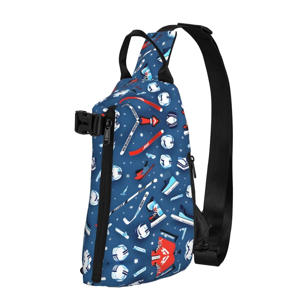 WURTON Ice Hockey Print Print Lightweight Adjustable Crossbody Backpack Daypack For Men,Women Sling Bag