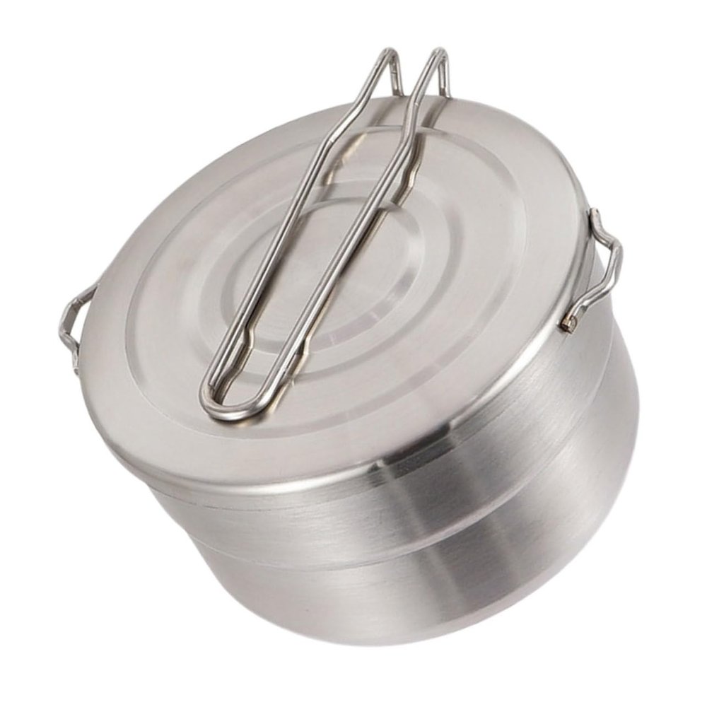 HANABASS Camping Cook Pot Stainless Steel Hiking Cookware for Outdoor Cooking Lightweight Bento Pot for Picnics Hiking and Camping Activities