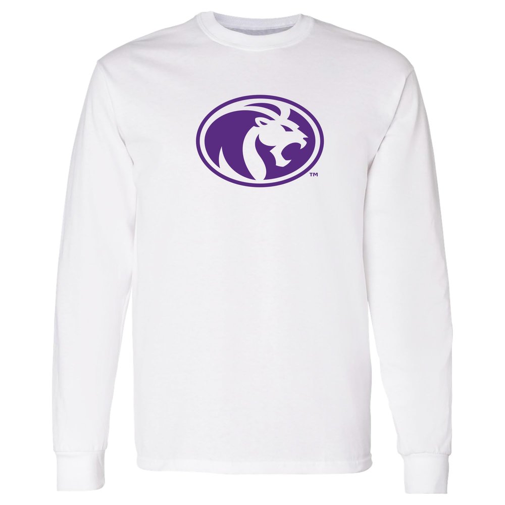 AL02 - North Alabama Lions Primary Logo Long Sleeve T Shirt - 2X-Large - White