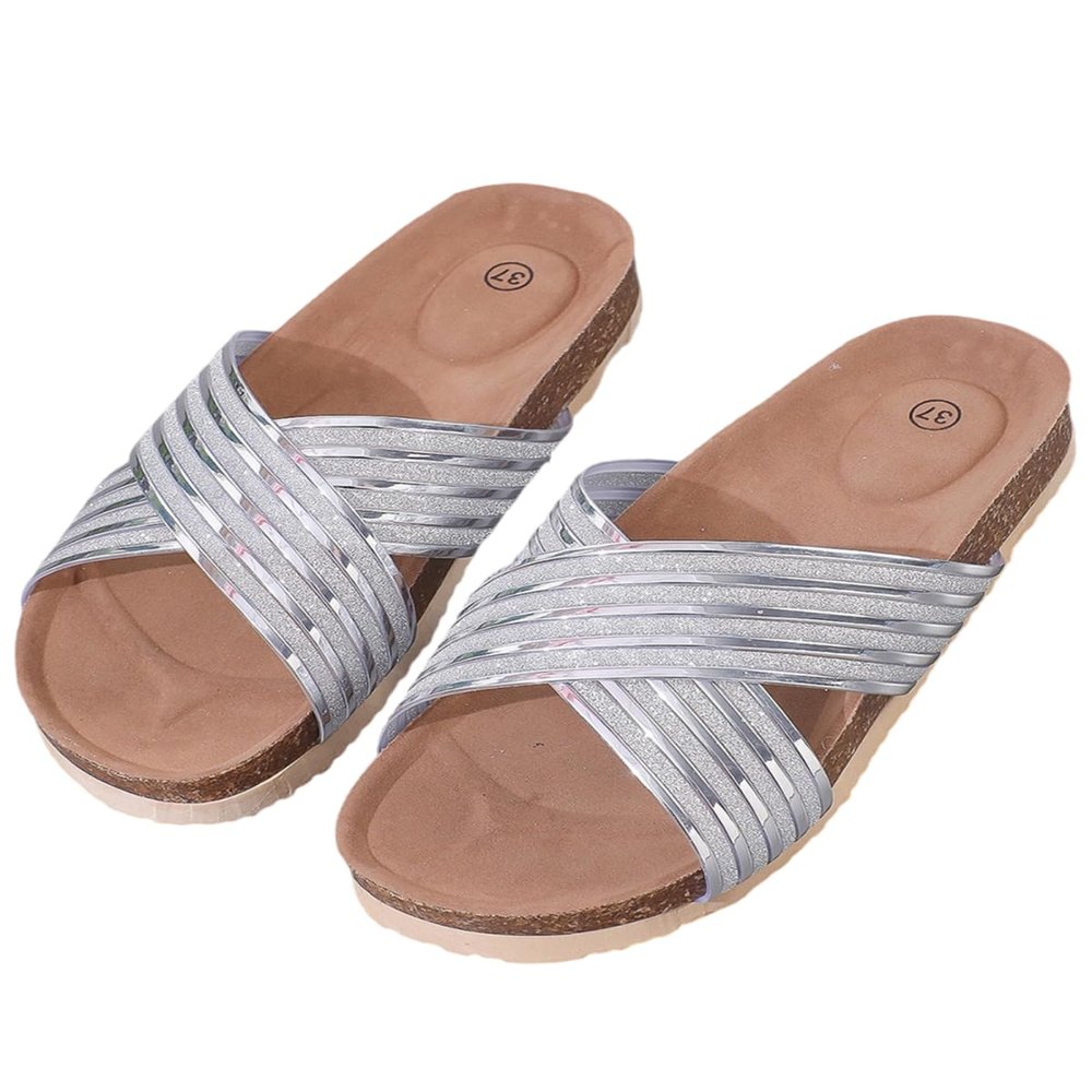 Udeniy Womens Trendy Flat Sandals Cute Platform Sandals Open Toe Summer Beach Slide Sandal Casual Comfortable Walking Shoe