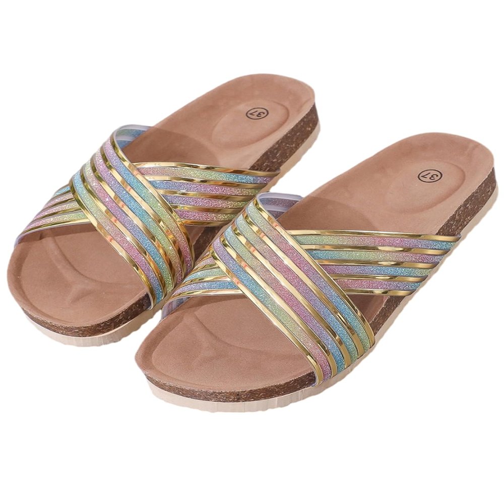 Udeniy Womens Trendy Flat Sandals Cute Platform Sandals Open Toe Summer Beach Slide Sandal Casual Comfortable Walking Shoe