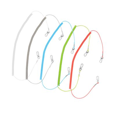 HANABASS Fishing Lanyard with Steel Wire Ring 5pcs Retractable Ropes Fishing Rigs Wire Key Ring Steel Keychain Random Color