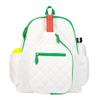 Ame & Lulu Pickleball Time Backpack (Quilted White/Green) view 1