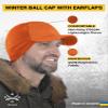 2SBR 2SABERS Mens Winter Hat with Earflaps and Visor - Warm Trucker Baseball Cap Hat Blaze Orange view 2