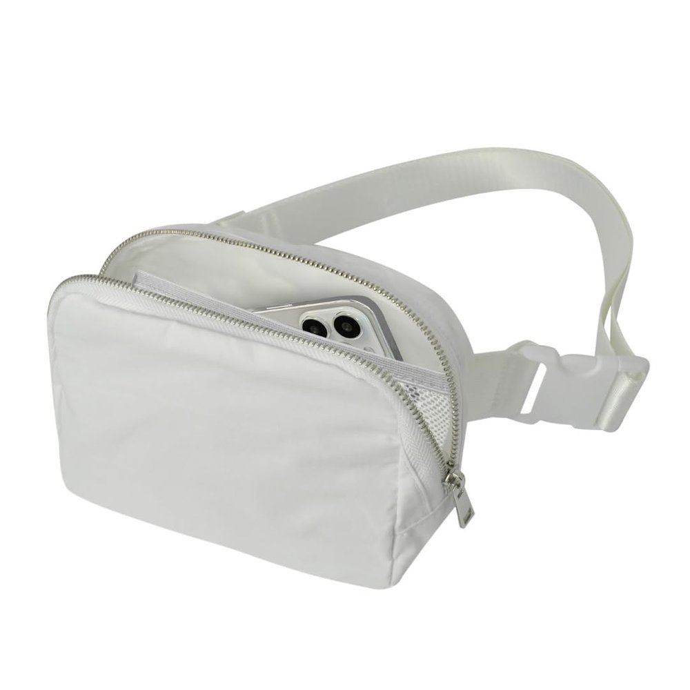 NGIL Mini Belt Bag for Women Crossbody Pack Workout Traveling Running Hiking Waist Bag with Adjustable Strap(White)