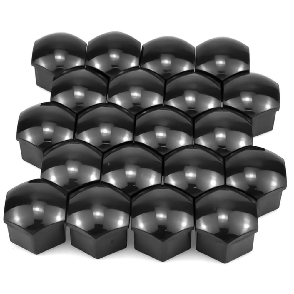 JECOMPRIS Black Plastic Wheel Nut Covers for Car Bike Decorative Screw Cap Clips for Protection