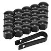 JECOMPRIS Black Plastic Wheel Nut Covers for Car Bike Decorative Screw Cap Clips for Protection view 2