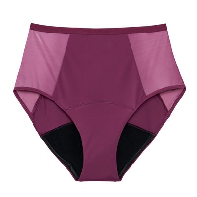 THINX Period Underwear, Comfort-Stretch Hi-Waist, Holds Up to 12 Regular Tampons*, Period Panties, All-Day Absorbency Menstrual Underwear for Women, Leakproof & Reusable, Plum, 2X