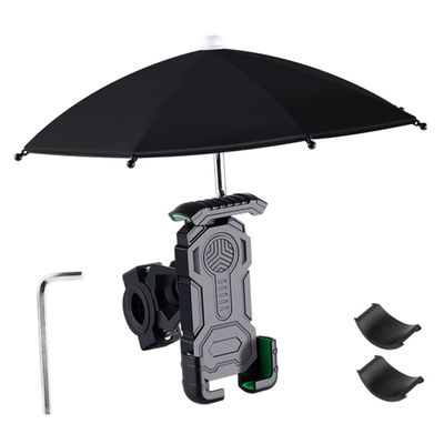 HEALLILY E-Bike Cellphone Storage Holder Bike Phone Bracket Sun Rain Umbrella Easy Mounting for Cycling