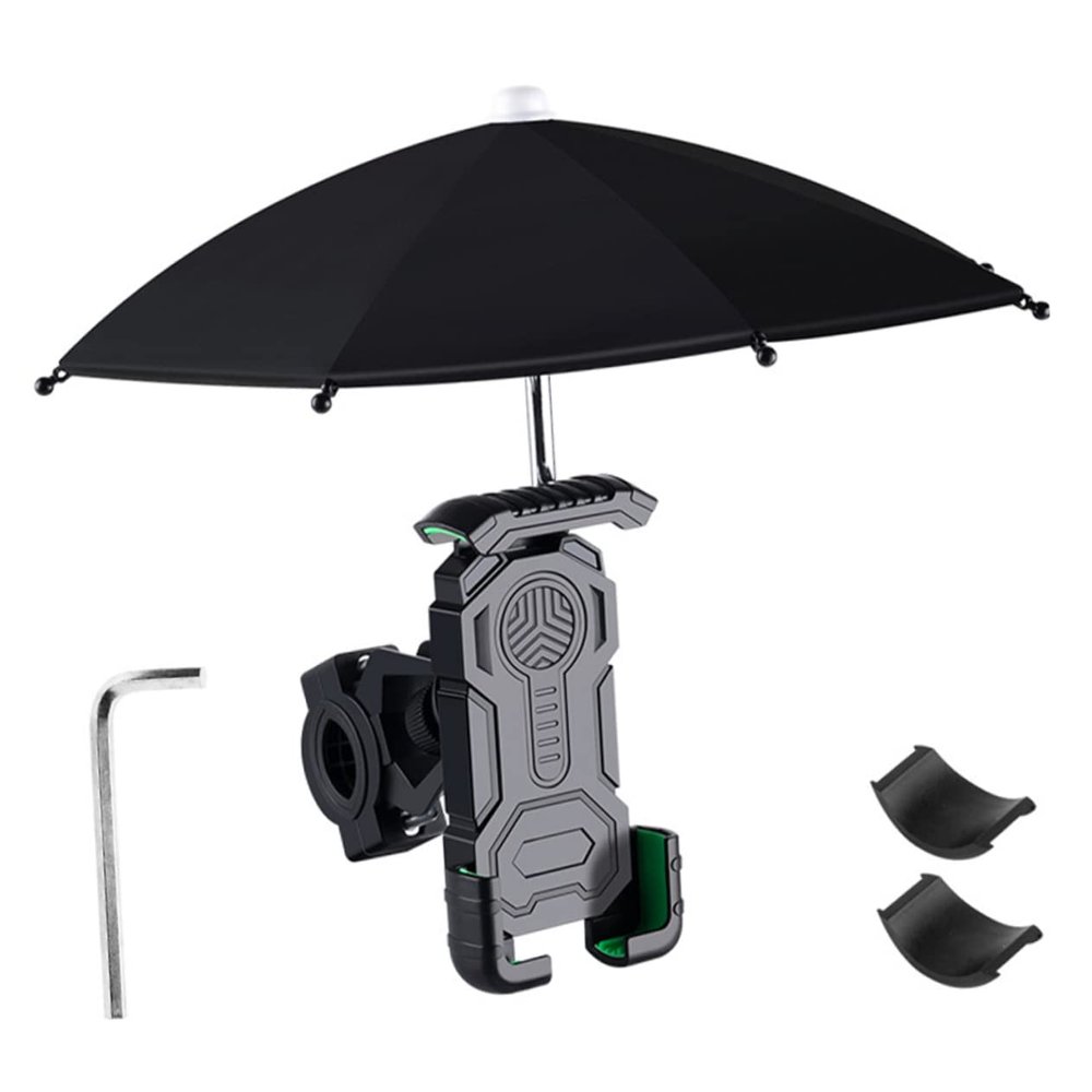 HEALLILY E-Bike Cellphone Storage Holder Bike Phone Bracket Sun Rain Umbrella Easy Mounting for Cycling