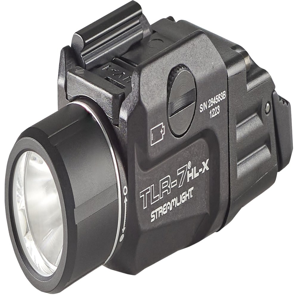 Streamlight 69458 TLR-7 HL-X USB 1000-Lumen 22000-Candela Rechargeable Rail Mounted Weapon Light with Interchangeable High & Low Switches and Key Kit, Black