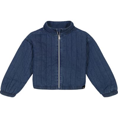 Calvin Klein Girls' Basic Jean Jacket, Stretch Denim with Button Closure, Casual Style, Indigo Padded, 7