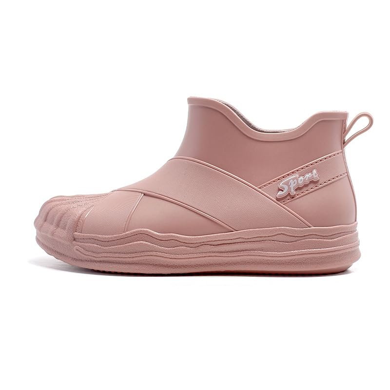 DDWRGD Women's Ankle Rain Boots Waterproof Cute Boots, Short Rain Boots for Women and Waterproof Garden Shoes for Outdoor Work (Pink,6.5-7)