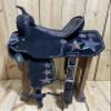 MOUSM Handcrafted Genuine Leather Western Saddle with Black Base & Holographic Glitter Star, Perfect for Stylish Riders Seeking Quality & Flair (16 inches) view 3