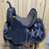 MOUSM Handcrafted Genuine Leather Western Saddle with Black Base & Holographic Glitter Star, Perfect for Stylish Riders Seeking Quality & Flair (16 inches) view 4