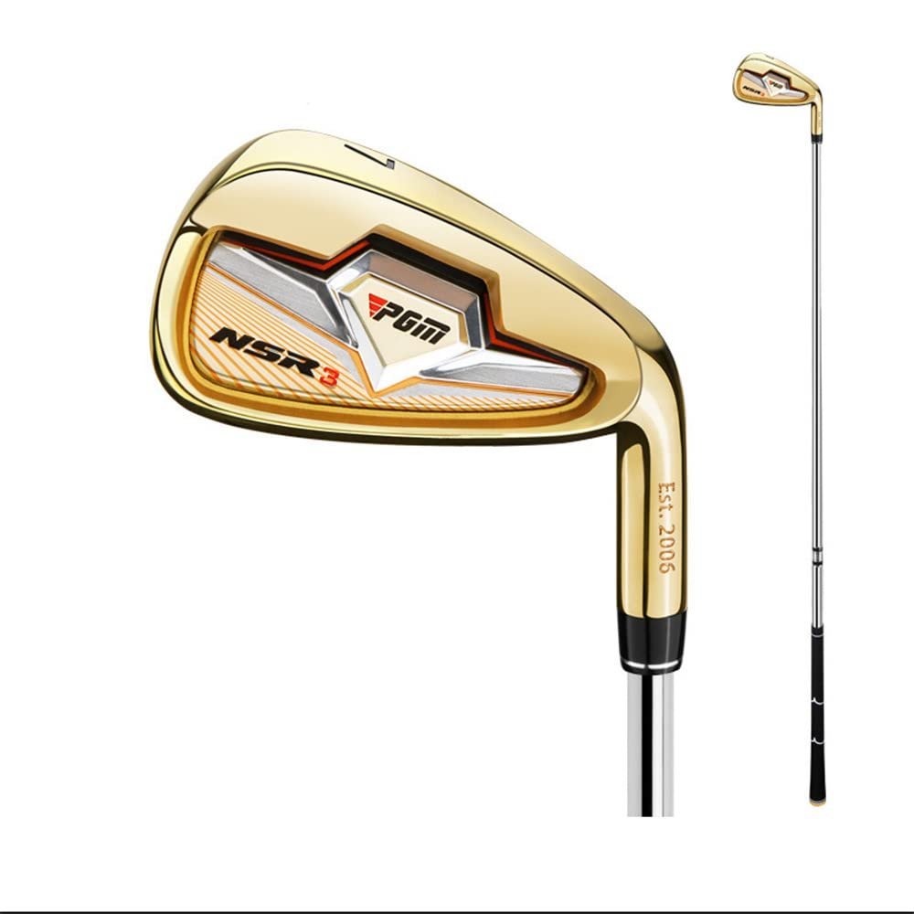 High Performance Golf Irons for Men and Women - #7 Left Hand/Right Handed Golf Club Iron (Steel Rod(Gold),Right)