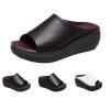 GERRIT 2024 SummerOrthopedic Sandals  Comfortable Orthotic Leather Wedges Slides Dressy Platform Heel Arch Support Slip Sandals (Brown,7.5-8) view 1