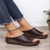 GERRIT 2024 SummerOrthopedic Sandals  Comfortable Orthotic Leather Wedges Slides Dressy Platform Heel Arch Support Slip Sandals (Brown,7.5-8) view 4