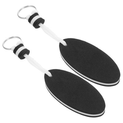 GLSTOY 2pcs Black Eva Floating Keyring Lightweight Durable Key Chain for Kayaking Canoeing Boating and Swimming Water Buoyant Design for Outdoor Activities