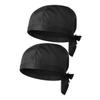 TINEASUR 2pcs Unisex Chef Turban Hats Skull Caps for Men and Women Comfortable Soft for Chefs Cooks and Catering Professionals Fashionable Daily Wear Options Black view 1