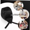 TINEASUR 2pcs Unisex Chef Turban Hats Skull Caps for Men and Women Comfortable Soft for Chefs Cooks and Catering Professionals Fashionable Daily Wear Options Black view 4