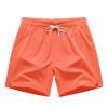 Lmdudan Women Casual Shorts Solid Elastic Waist Drawstring Shorts Lightweight Summer Beach Short Lounge Pants with Pockets Orange view 3