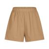 Plus Size Shorts for Women Cotton Linen Lounge Shorts Fashion Solid Elastic Waist Straight Leg Shorts with Pockets Khaki view 2