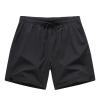 Lmdudan Women Casual Shorts Solid Elastic Waist Drawstring Shorts Lightweight Summer Beach Short Lounge Pants with Pockets Black view 2