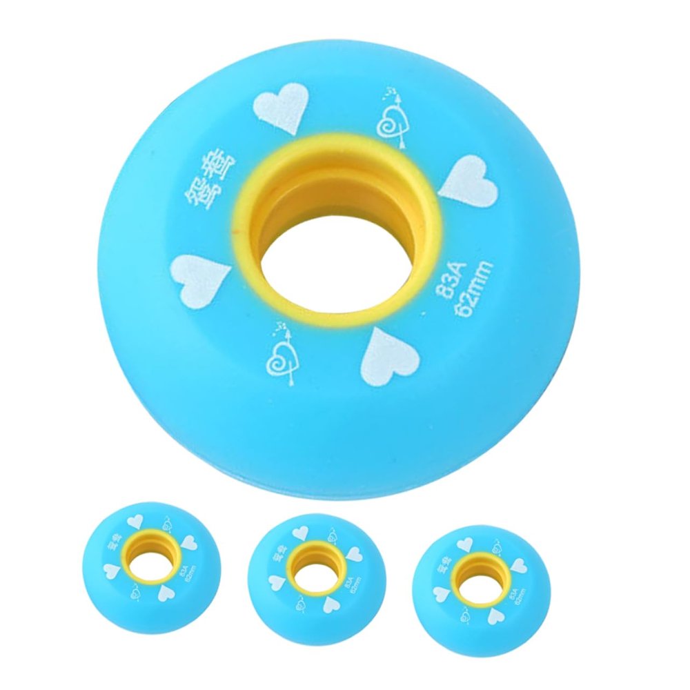 Anneome 4pcs Roller Skate Wheels Pu Rubber Replacement Wheels for Indoor and Outdoor Skating Stylish Design for Smooth Gliding and Stability