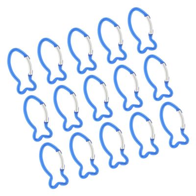 CORHAD 15pcs Climbing Safe Quick Release Fish Shaped Snap Hooks for Hiking Carabiner Buckle Outdoor Camping Tools