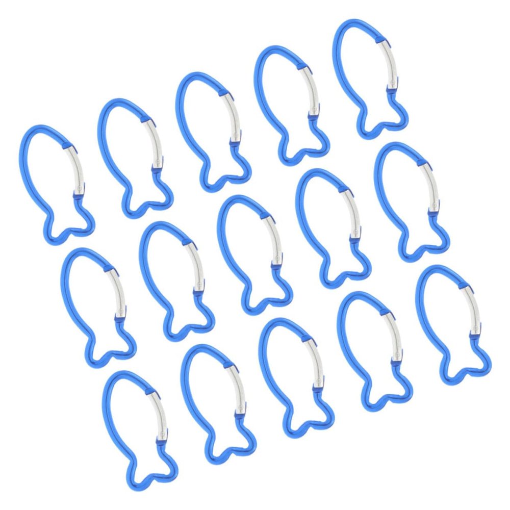 CORHAD 15pcs Climbing Safe Quick Release Fish Shaped Snap Hooks for Hiking Carabiner Buckle Outdoor Camping Tools