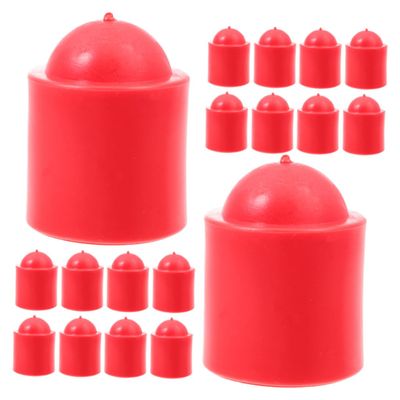 Mipcase 25pcs Billiard Cue End Protectors Rubber Covers for Pool Cues Snooker Rods Joint Protection Easy to Install Red Replacement Parts