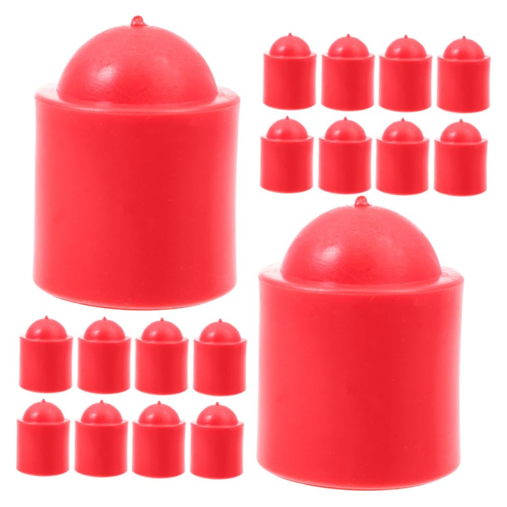 Mipcase 25pcs Billiard Cue End Protectors Rubber Covers for Pool Cues Snooker Rods Joint Protection Easy to Install Red Replacement Parts