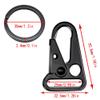 12 Pieces 1 Inch Enlarged Mouth Clip Sling Clasp Hook for Keychain Snap Hooks Outdoor Bag Backpack Tactical Carabiners ((Sling Clip + Key Ring) 1" Black (12-Pack)) view 2