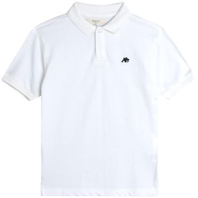 AEROPOSTALE Boys Polo Shirt - Soft Cotton Stretch Classic Fit Athletic Short Sleeve Collared Golf Polo Shirt for Boys, Size 8, White
