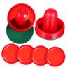 BRIGHTFUFU Complete Hockey Machine Accessories 4 Red Pucks 2 Pushers 2 Pads Ice Hockey Puck Set view 1