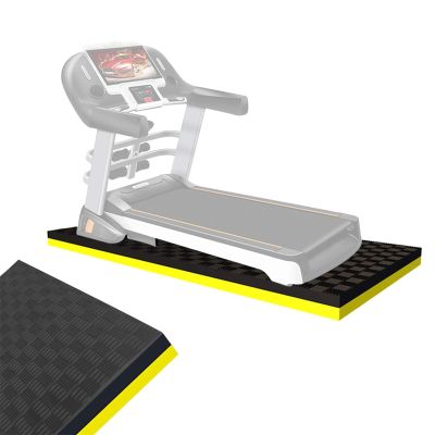 YLFFFZZZ Exercise Equipment Mat, Treadmill Mat Noise Reduction Anti-Slip Fitness Equipment Mat Floor Protector, for Home Or Outdoor, Gym, Pilates, Gymnastics, Stretching (Color : Black Yellow, Size