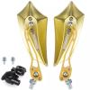 YEDECOR A Pairs of Bicycle Mirror, 360 Degree Rotation Rearview Side Mirror Handlebar Mount Rear View Mirror for Scooter Moped Bike Mountain Road Bike Motorcycle,Gold view 1