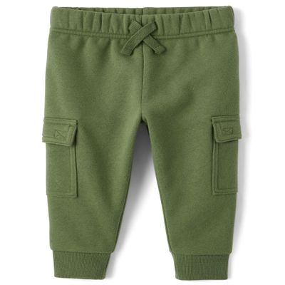 The Children's Place,Baby Boys,and Toddler Fleece Jogger Pants,Olive Cargo,2 Years